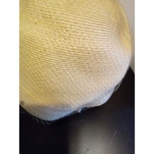 Vintage Cream Straw Cloche Hat with Birdcage Veil Pom Pom Accents Mid Century